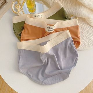 Quần lót nữ cotton kẻ sọc kháng khuẩn khử mùi tôn dáng, Quần chip nữ thiết kế in chữ gợi cảm L1226