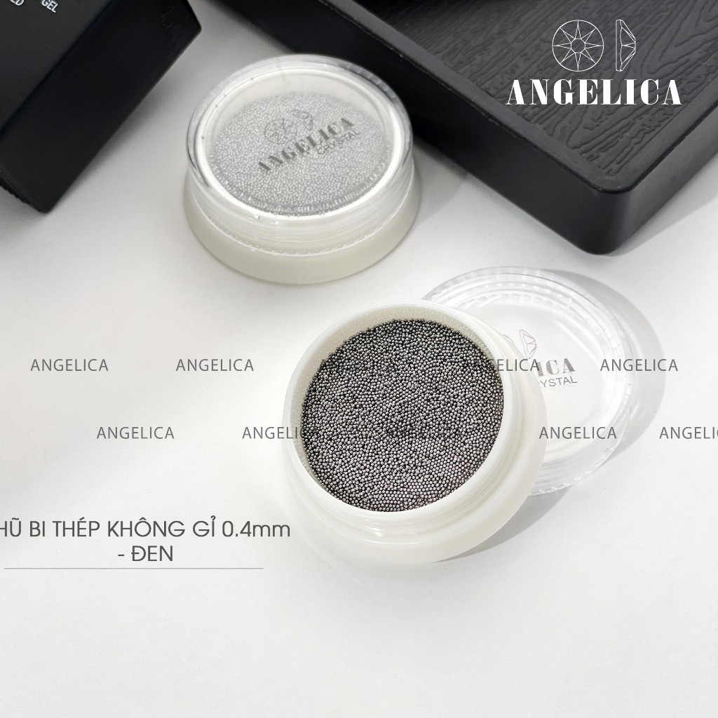 Hũ bi nail thép mini 0.4mm tròn trang trí móng ANGELICA HB0.4 0.4mm