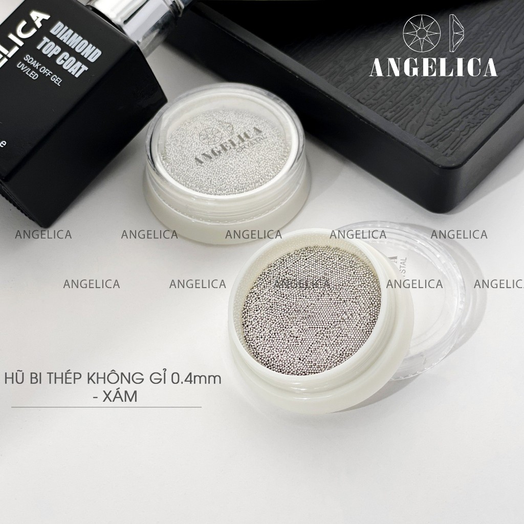 Hũ bi nail thép mini 0.4mm tròn trang trí móng ANGELICA HB0.4 0.4mm