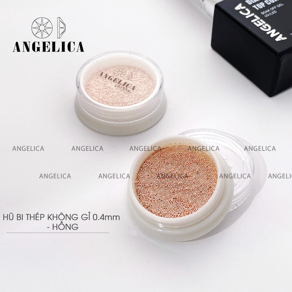 Hũ bi nail thép mini 0.4mm tròn trang trí móng ANGELICA HB0.4 0.4mm