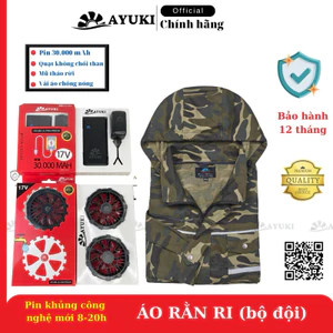 🔥HÓT🔥Áo Điều Hoà AYUKI 30000mah Bán Chạy Nhất Quạt Công Suất 17V Cực Mạnh [Bảo Hành 12 Tháng]
