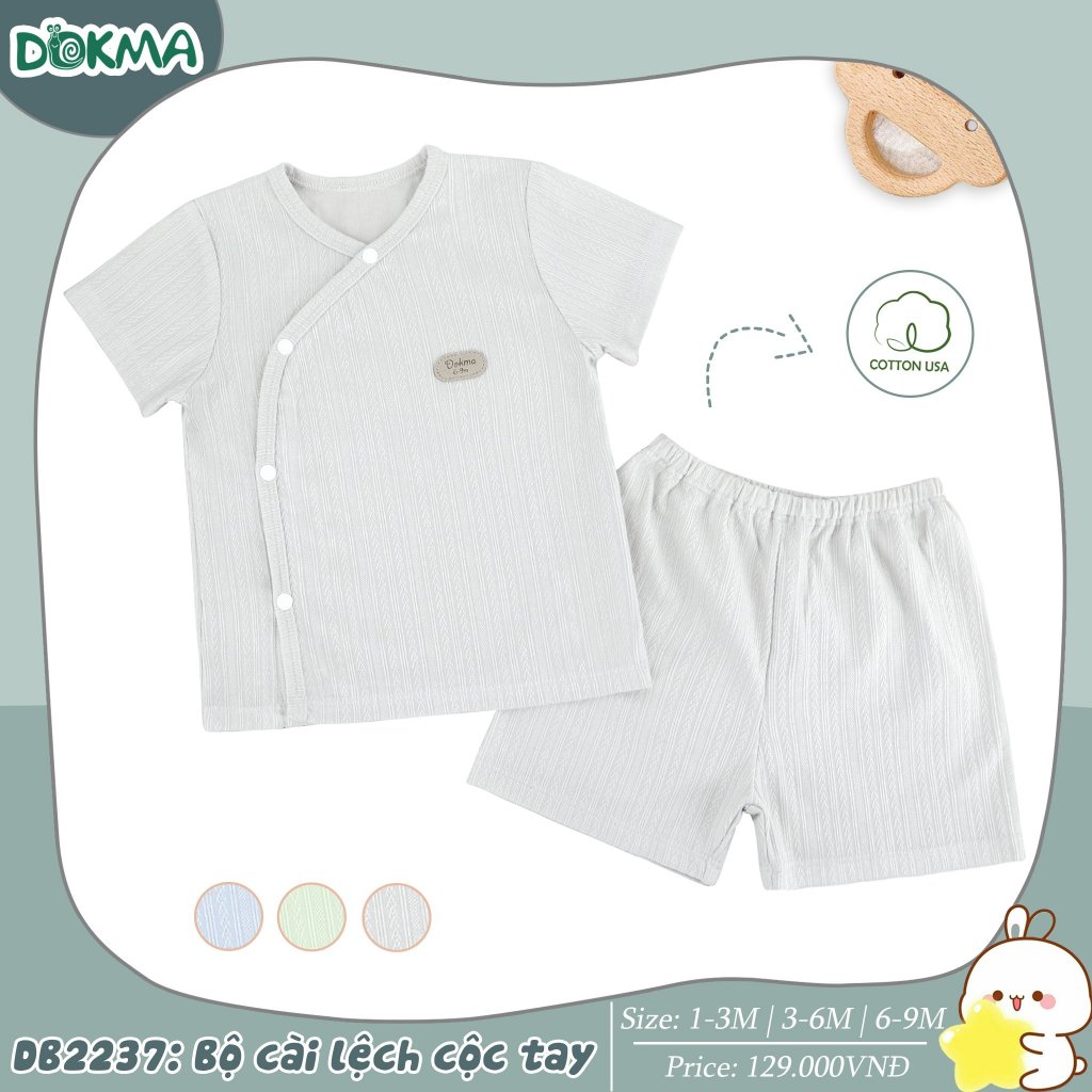 (4-9kg, 0-9M) Bộ Cộc Tay Sơ Sinh Cotton Mềm Mại Dokma DB2005 DB2007 DB2008 DB2237 DB2760 DB2803 DB2887