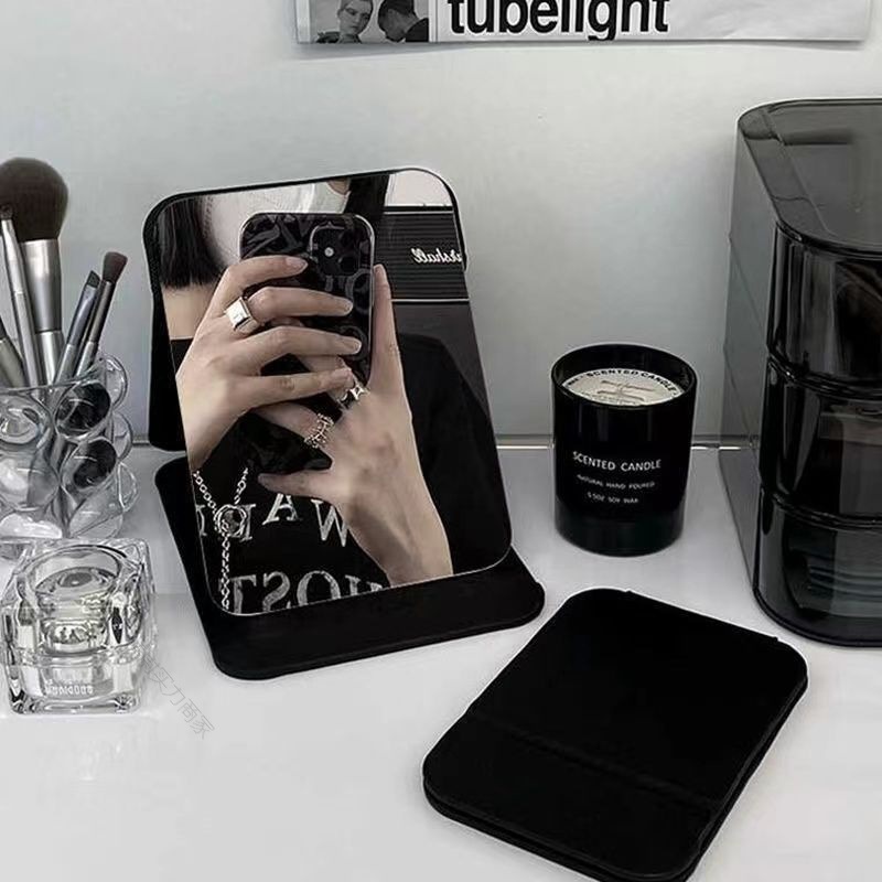 Gương trang điểm để bàn bằng da pu có thể gấp gọn tiện dụng Gương để văn phòng | BigBuy360 - bigbuy360.vn