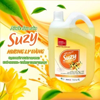 Nước lau sàn SUZY Nhật Bản 4L diệt khuẩn- thành phần HỮU CƠ, diệt khuẩn,  đuổi muỗi an toàn cho bé chống trơn trượt.
