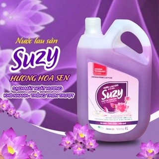 Nước lau sàn SUZY Nhật Bản 4L diệt khuẩn- thành phần HỮU CƠ, diệt khuẩn,  đuổi muỗi an toàn cho bé chống trơn trượt.
