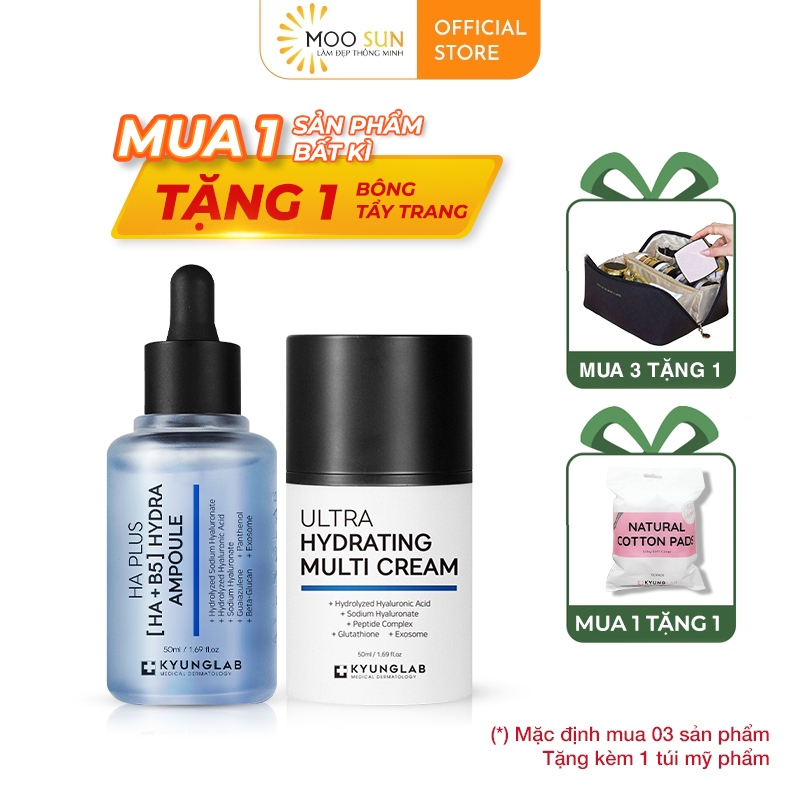 Combo Serum HA Plus [HA+B5] Hydra Ampoule 50ml + Kem dưỡng ẩm Ultra ...
