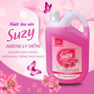 Nước lau sàn SUZY Nhật Bản 4L diệt khuẩn- thành phần HỮU CƠ, diệt khuẩn,  đuổi muỗi an toàn cho bé chống trơn trượt.