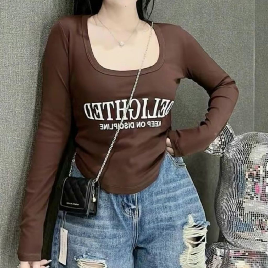 Áo Thun Nữ Bigsize Tay Dài 40-85kg Cổ Vuông Thun Gân Tăm Lạnh Co Giãn Mặc Mát Đi Biển ESHOP MS068