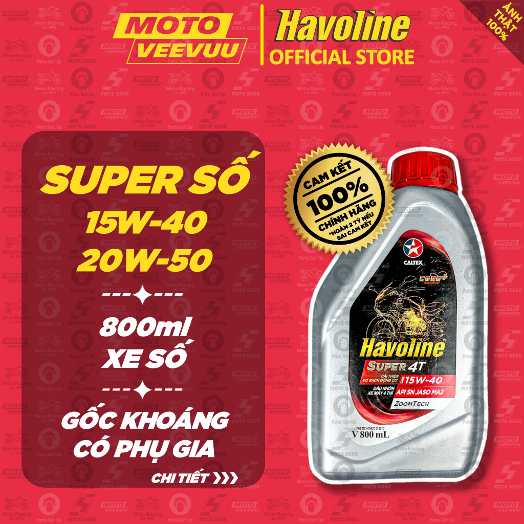 [MTVV] Dầu nhớt số CALTEX HAVOLINE SUPER 4T 10W40 20W50 800ml Gốc ...