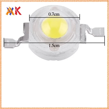 [V.A.K]50 Đèn LED Cao Cấp Hạt Đèn LED 1W Tích Cực Trắng Bóng Đèn Nhỏ Đèn Đơn Đèn Pin 1W Đèn Hạt Đèn Trợ Sáng