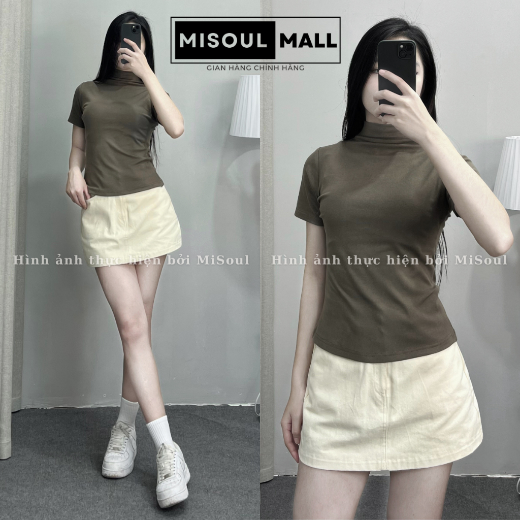 Áo Thun Cổ 3 Phân Cộc Tay Nữ Chất Cotton BigSize MiSoul Mall, Áo Cổ Leo Cộc Tay BigSize MiSoul 265 | BigBuy360 - bigbuy360.vn