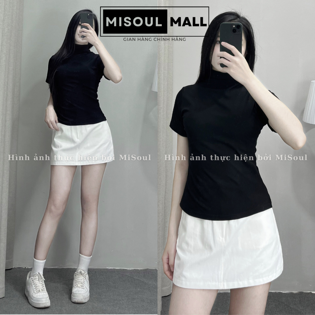 Áo Thun Cổ 3 Phân Cộc Tay Nữ Chất Cotton BigSize MiSoul Mall, Áo Cổ Leo Cộc Tay BigSize MiSoul 265 | BigBuy360 - bigbuy360.vn