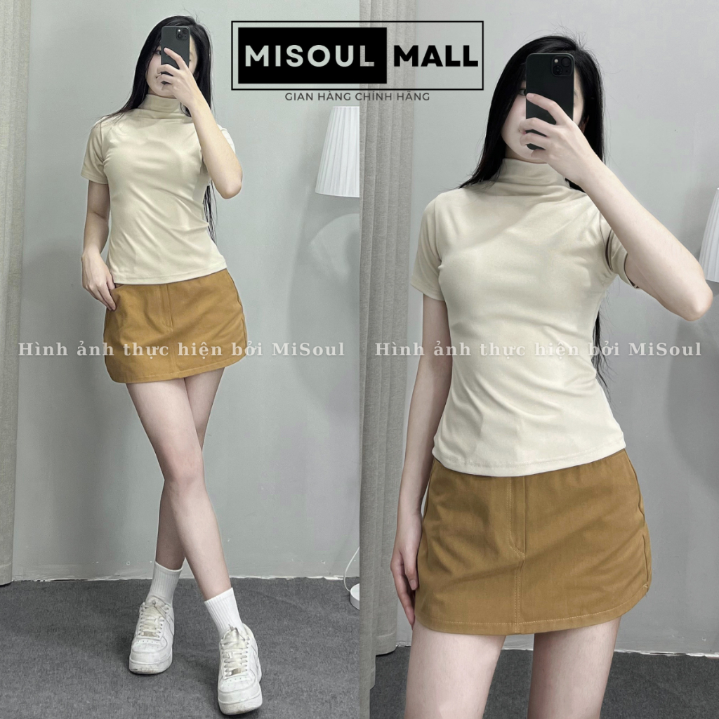 Áo Thun Cổ 3 Phân Cộc Tay Nữ Chất Cotton BigSize MiSoul Mall, Áo Cổ Leo Cộc Tay BigSize MiSoul 265 | BigBuy360 - bigbuy360.vn