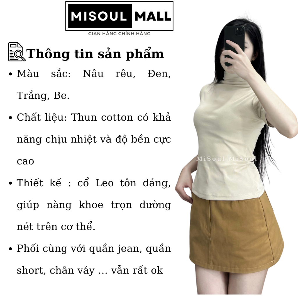 Áo Thun Cổ 3 Phân Cộc Tay Nữ Chất Cotton BigSize MiSoul Mall, Áo Cổ Leo Cộc Tay BigSize MiSoul 265 | BigBuy360 - bigbuy360.vn