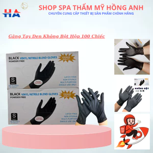 Găng Tay Đen Y Tế Không Bột, Chuyên Dùng Trong Y Tế, Spa,Thẩm Mỹ Viện Hộp 100 Chiếc.