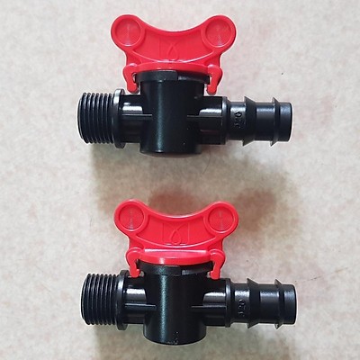 5 cái [ 5 CÁI ] Van ren ngoài 21/27mm, 1 đầu gài ra ống LDPE 16-20-25mm
