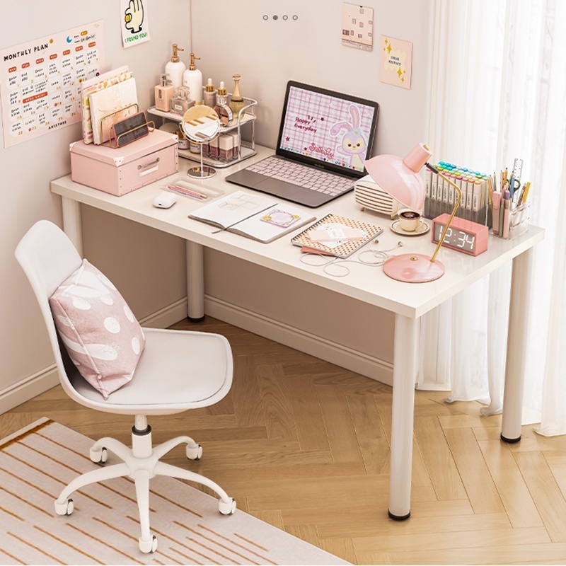 Bàn học, làm việc mặt gỗ MDF chấm thấm chống xước chân sắt to tròn sơn tĩnh điện  HM394
