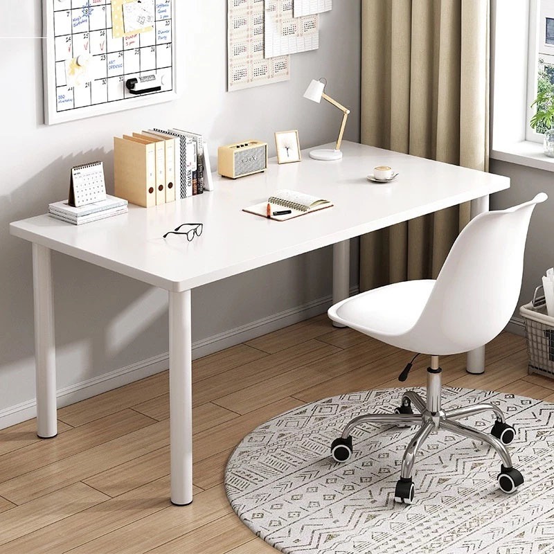 Bàn học, làm việc mặt gỗ MDF chấm thấm chống xước chân sắt to tròn sơn tĩnh điện  HM394