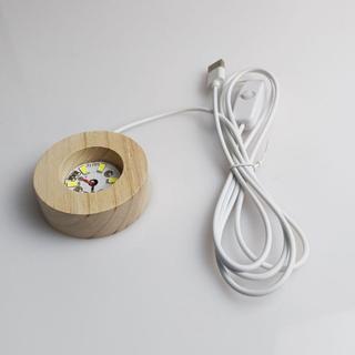 Đế Gỗ Đèn Led Gắn Sẵn Cáp USB
