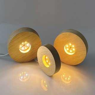 Đế Gỗ Đèn Led Gắn Sẵn Cáp USB