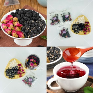 Trà hắc kỳ tử mix sẵn, 5-10 gói, trà thảo mộc dưỡng nhan gồm: hắc kỳ tử, dâu tằm, táo đỏ, kỳ tử - Lãn Ông