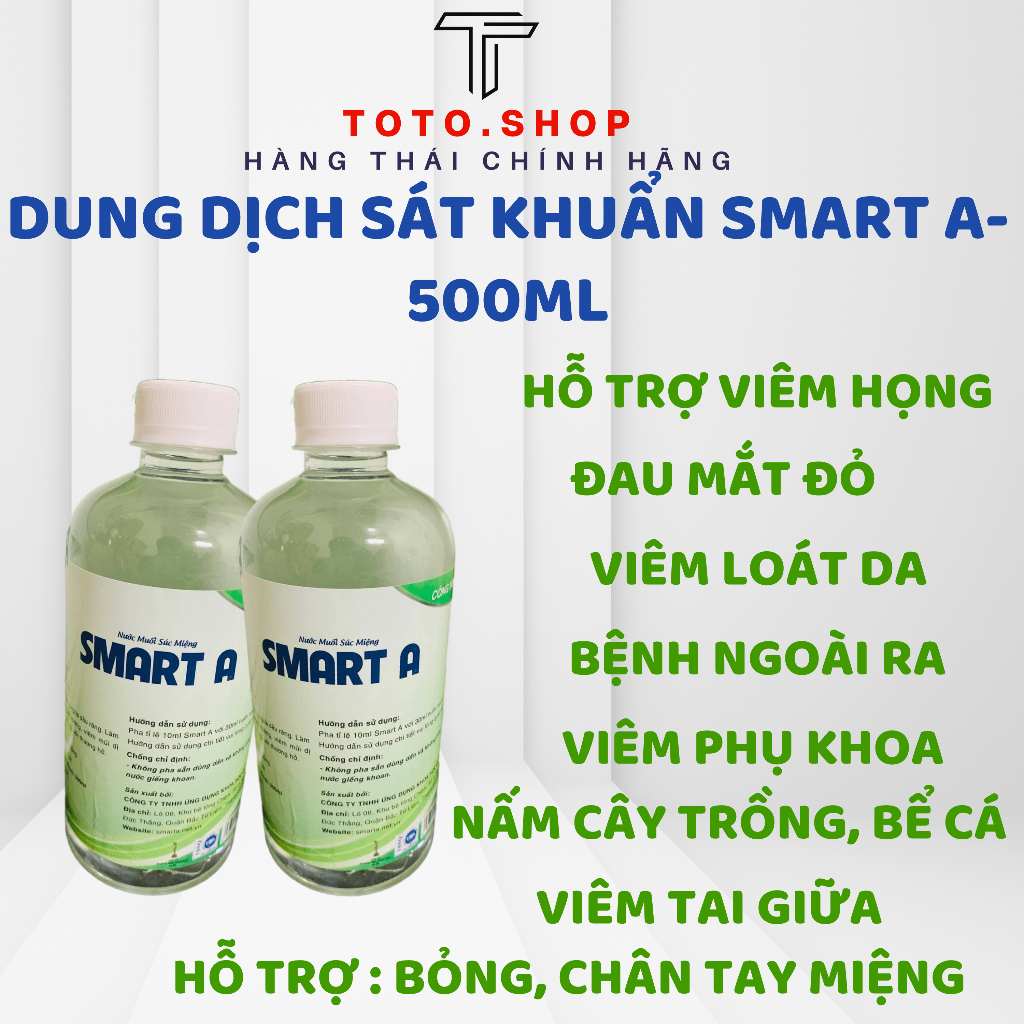 Dung dịch sát khuẩn Smart A nước muối súc miệng an toàn cho gia đình ...