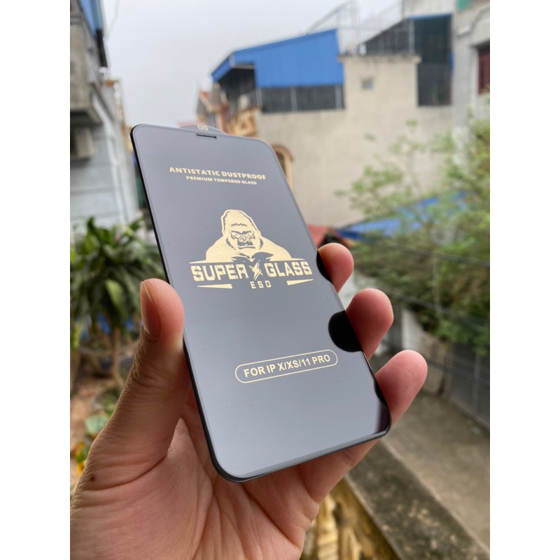 Kính Cường Lực Chống Tĩnh Điện ESD Full Màn Viền Đen từ 7 -> 15PRM- Kèm khăn lau
