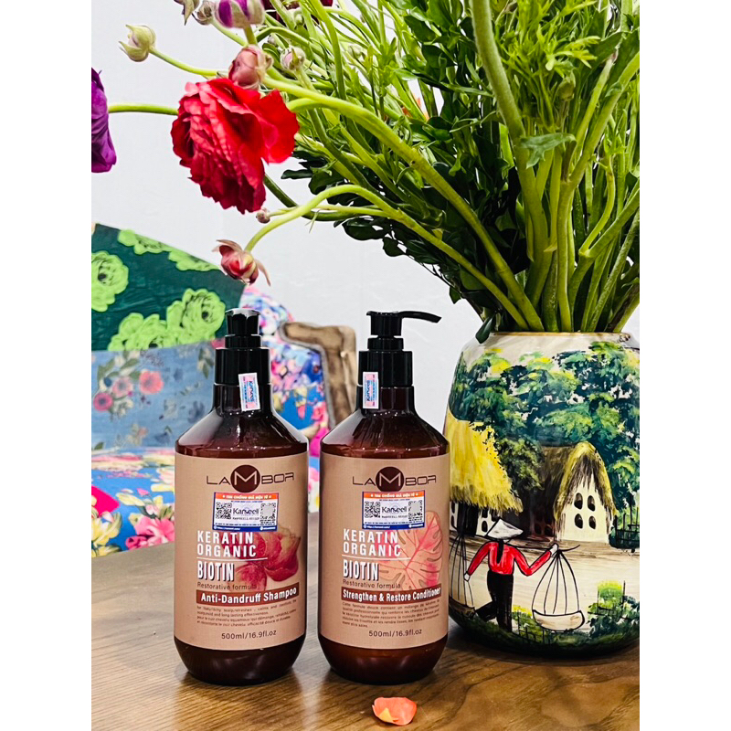 Dầu Gội Xả Keratin LAMBOR Giảm Gàu, Ngứa, Phục Hồi Tóc Khô Xơ, Hư Tổn Nặng Chính Hãng