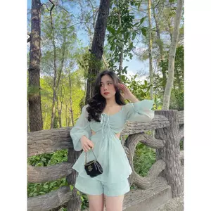 🍒 SET HOT HÈ , SET ÁO VOAN KIẾNG HỞ LƯNG ĐAN DÂY + QUẦN SHORT , SẴN ĐỆM NGỰC 🔥𝐇𝐨𝐚̉ 𝐓𝐨̂́𝐜🔥 𝐌𝐄𝐎𝐈𝐍𝐃𝐀𝐇𝐎𝐔𝐒𝐄