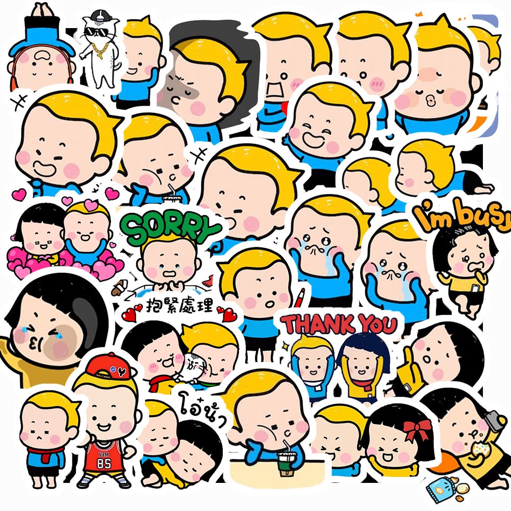 Set 50 Sticker Hình Vui Nhộn MiM & Yam – Decal Trang Trí Xe - Điện ...