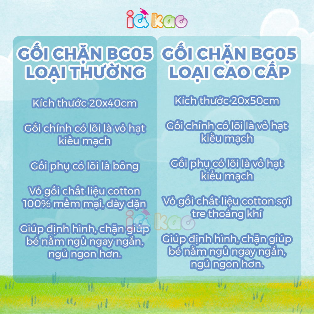 Ảnh Gối Chặn Định Hình Đầu IQKAO Cho Bé – Gối Cotton Mềm Mại, Lõi Vỏ Hạt Kiều Mạch, Tư Thế Chuẩn, Chống Bẹp Đầu BG05 1