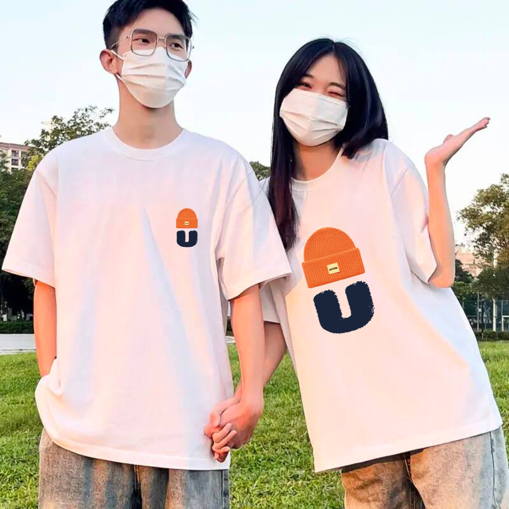 [VẢI 250 GSM] Áo Thun Đôi MŨ CHỮ U Unisex Cao Cấp 100% Cotton Định Lượng Vải 250Gsm Unim Store - AP232