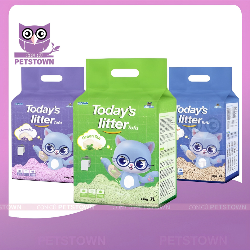 [HỎA TỐC] Cát đậu nành, Cát vệ sinh cho mèo hữu cơ cao cấp khử mùi, vón nhanh TODAY'S LITTER TOFU 7L