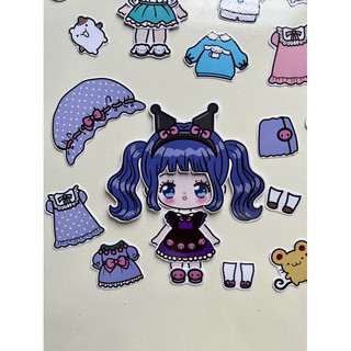 Đồ chơi Búp bê Kuromi, Melody, Cinamoroll, Pompompurin nhiều trang phục - Búp bê giấy Pighandmade