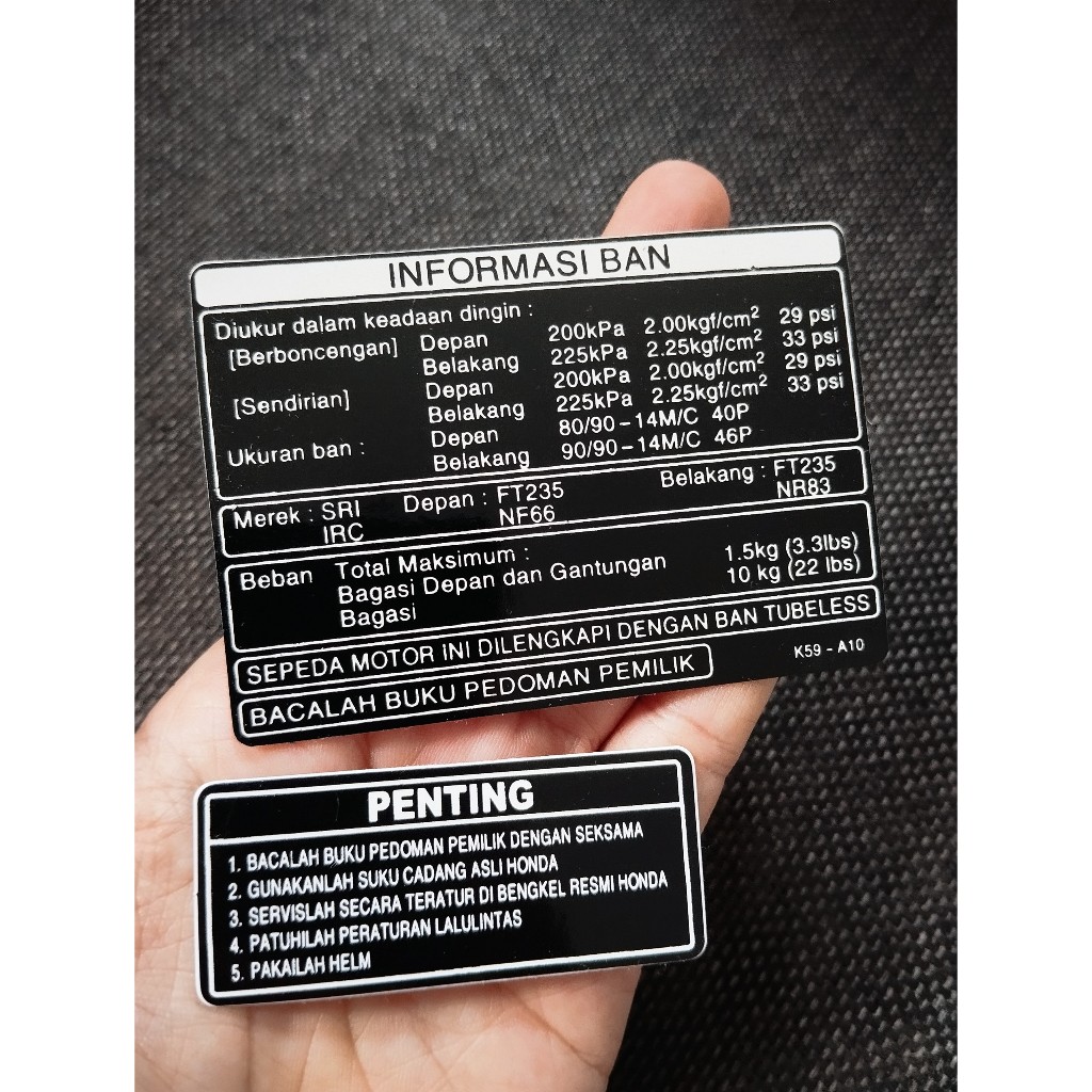 Bộ tem thông số xe Honda VARIO 125, 150 các đời. Decal dán xe chống nước, không bay màu, dày dặn, sắc nét