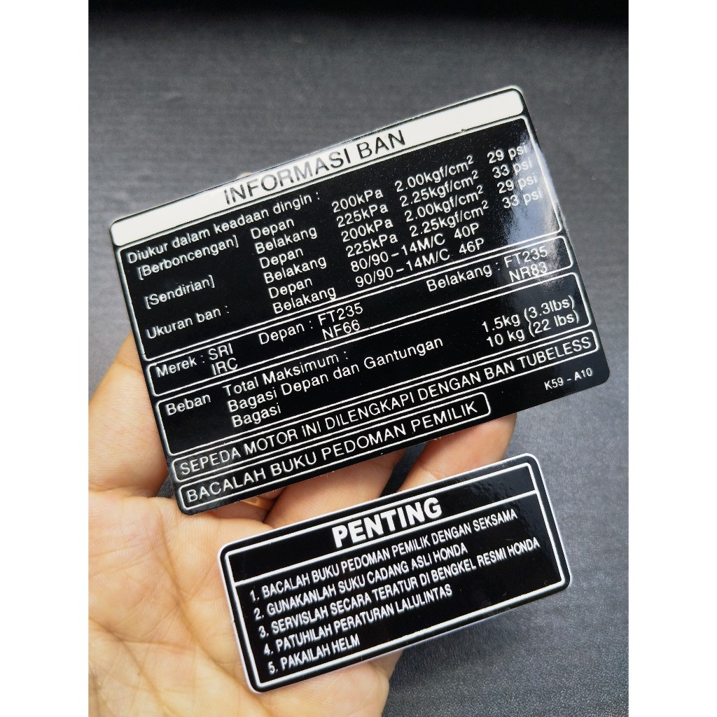 Bộ tem thông số xe Honda VARIO 125, 150 các đời. Decal dán xe chống nước, không bay màu, dày dặn, sắc nét