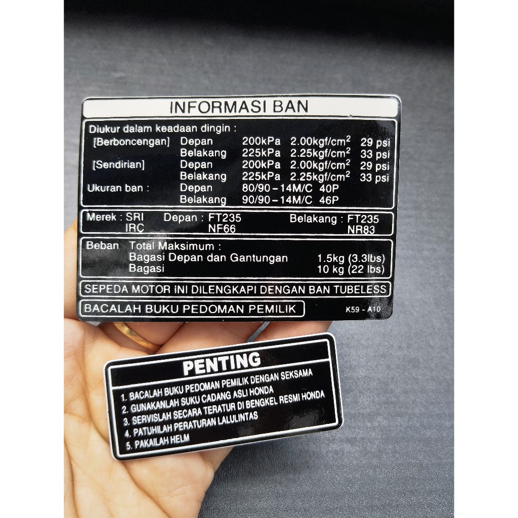 Bộ tem thông số xe Honda VARIO 125, 150 các đời. Decal dán xe chống nước, không bay màu, dày dặn, sắc nét
