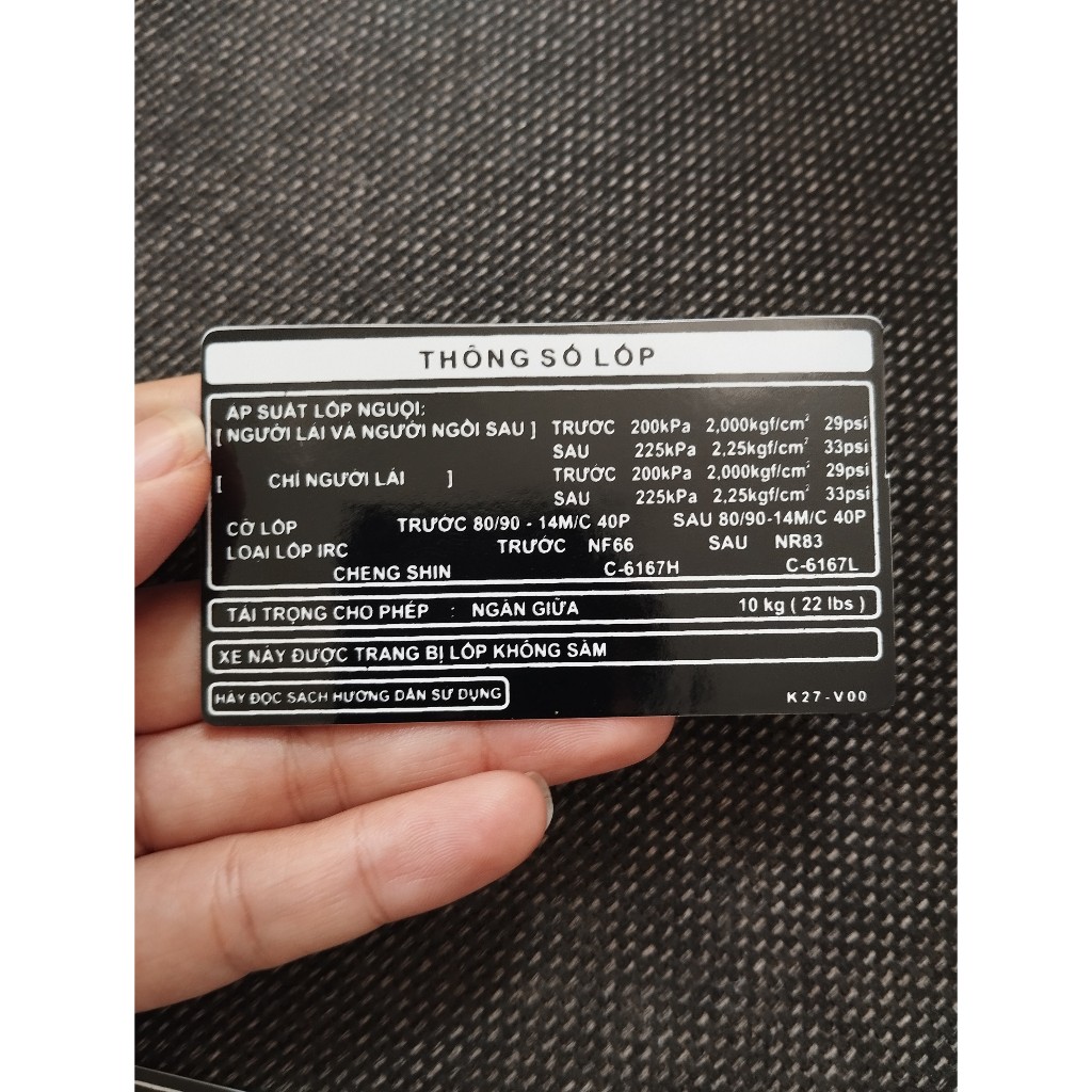 Bộ tem thông số Airblade 2012. Decal chi tiết dán xe Honda AB 2012 chống nước, không bay màu, dày dặn, sắc nét