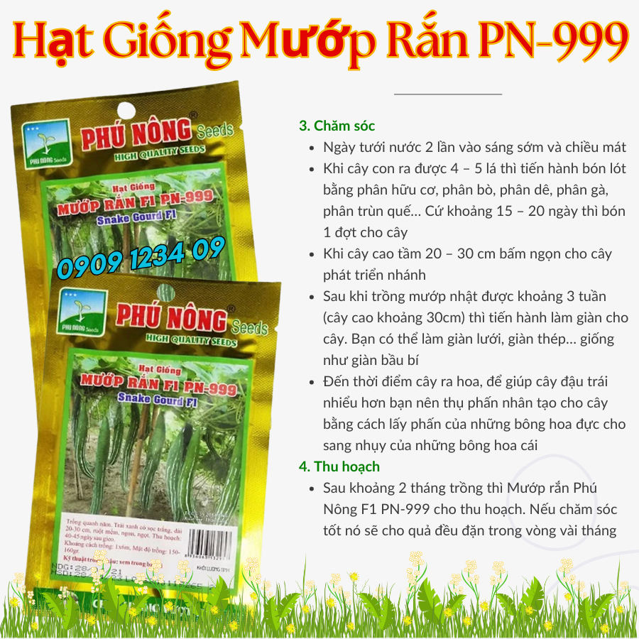 Hạt Giống Mướp Rắn Phú Nông 3