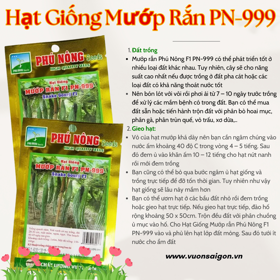 Hạt Giống Mướp Rắn Phú Nông 2