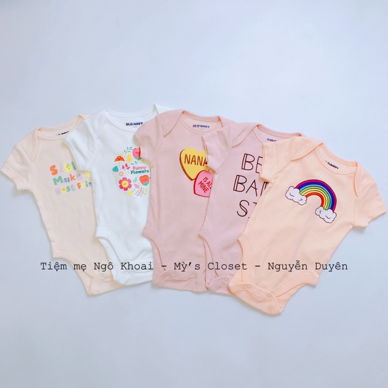 [MD92] ❤️OLD NGẮN TAY 0-3M❤️ Body chip ngắn tay cho bé cotton mềm mịn