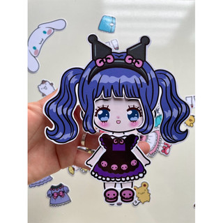Đồ chơi Búp bê Kuromi, Melody, Cinamoroll, Pompompurin nhiều trang phục - Búp bê giấy Pighandmade