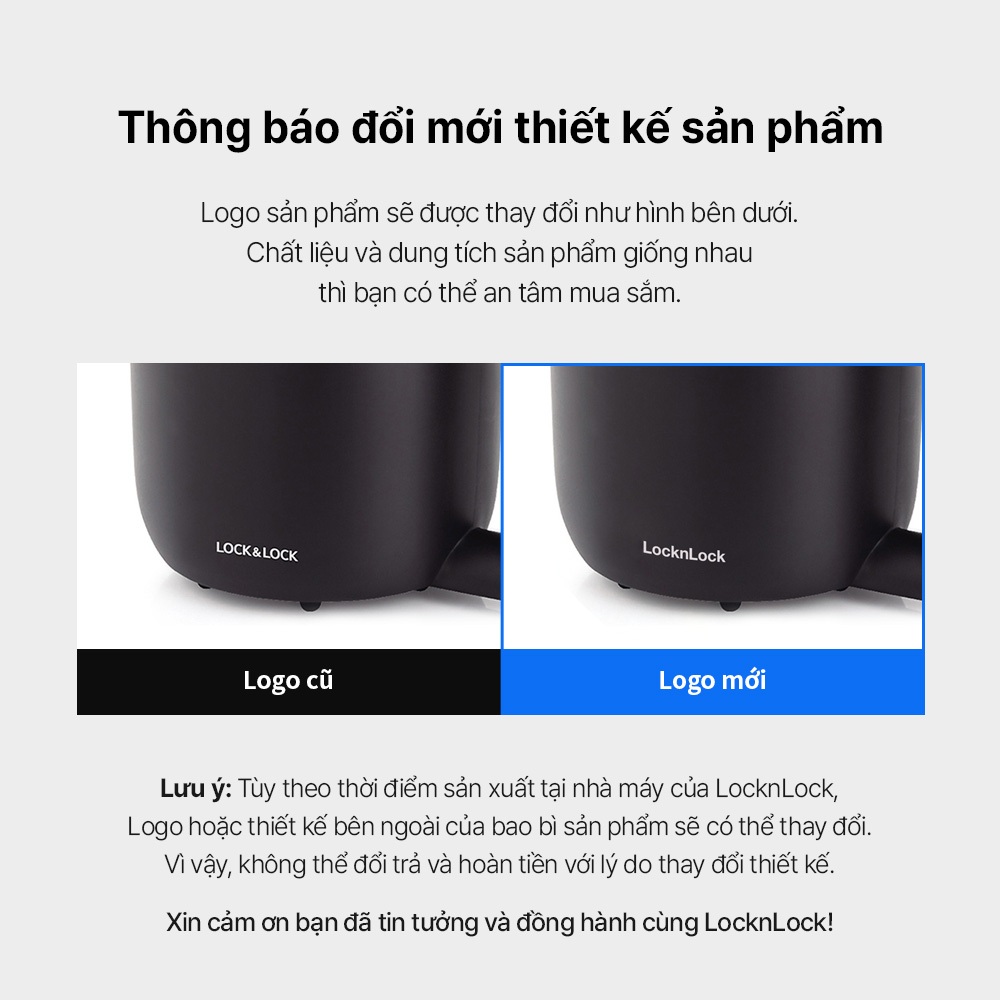 Nồi điện đa năng LocknLock EJP116BLK ,dung tích 0.8L, nấu mì nấu lẩu nấu nước, kèm khay hấp - K-MALL
