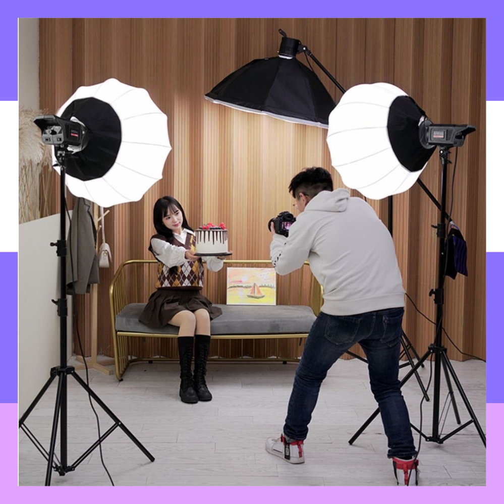 Đèn Bediro BD-400S Ngàm Bowen Hình Cầu Chụp Ảnh Quay Video Livestream