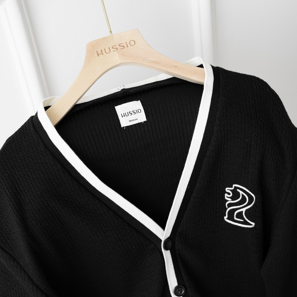 Áo khoác nam Cardigan ABER vải Cottton thun gân sang trọng, lịch lãm, chuẩn form - HUSSIO