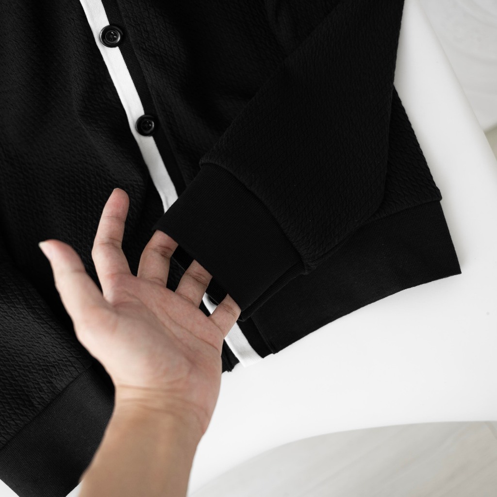Áo khoác nam Cardigan ABER vải Cottton thun gân sang trọng, lịch lãm, chuẩn form - HUSSIO