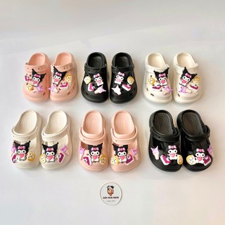 Sục Hở Và Sục Kín Cho Bé Gắn Sticker Kuromi Siêu Đáng Yêu Chất Liệu Nhựa EVA Êm Mềm Cho Bé Gái(S11)