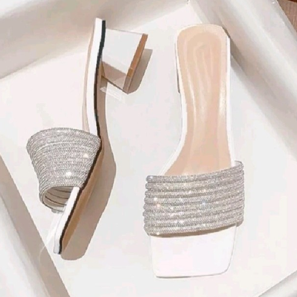 Dép quai đá siêu sang gót 3 phân, sandal cao gót  đi đâu cũng tiện mã H1