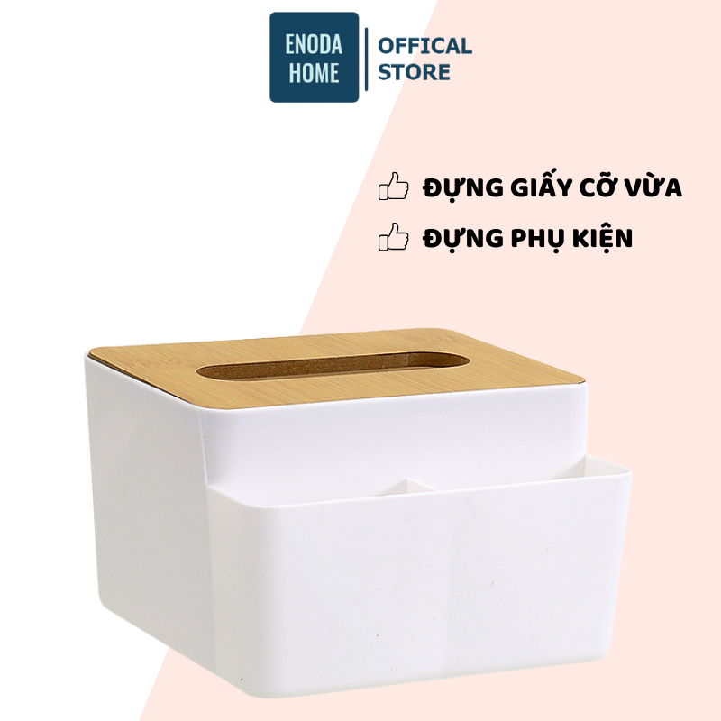 Hộp Đựng Giấy Ăn 3 Ngăn Để Bàn Phòng Ăn, Phòng Khách Tiện Lợi Màu Trắng F005