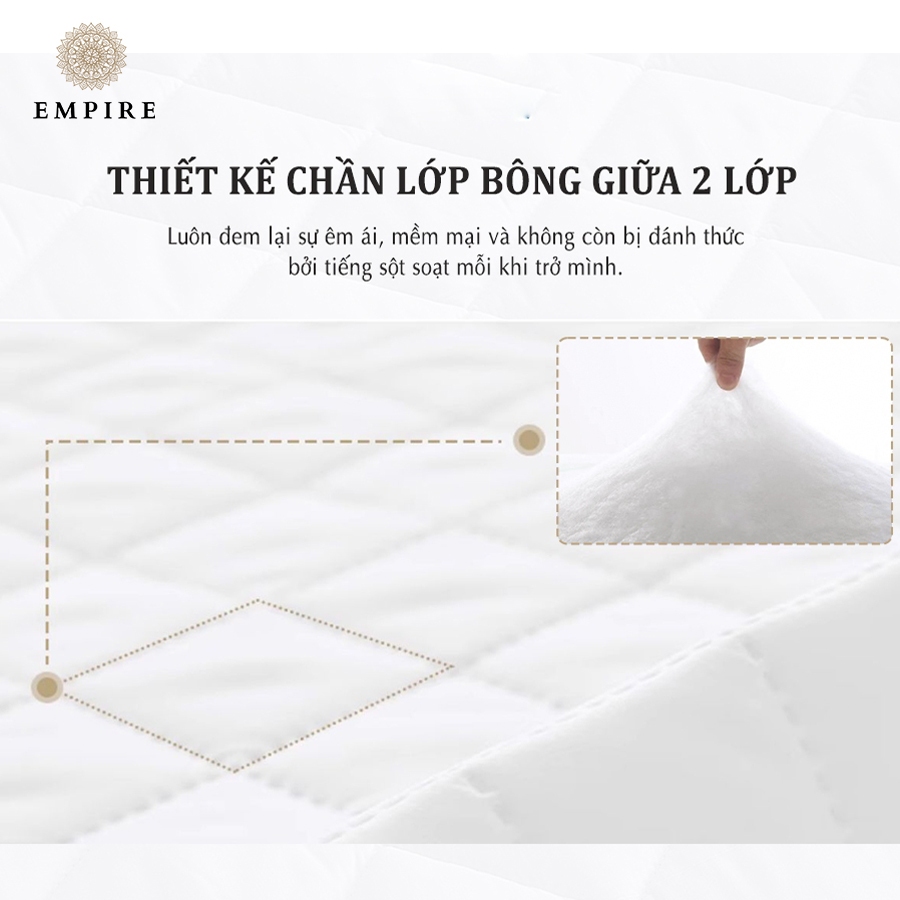 Tấm lót nệm chống thấm cao cấp EMPIRE cao cấp ga tấm lót bảo vệ nệm chống thấm nước cho bé cao cấp